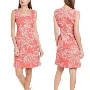 Lafayette 148 NWT Spencer Linen Blend Lined Squared Neck Sleeveless Dress 18